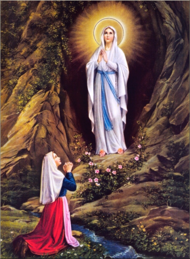 Our Lady's apparition to St. Bernadette at Lourdes